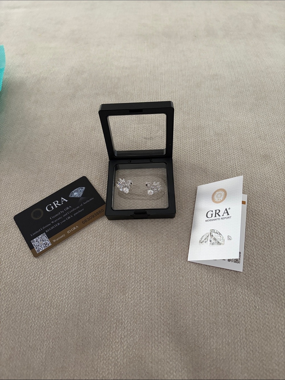 Swan Crystal Stud Earrings in Clear and Silver - Picture 2 of 2